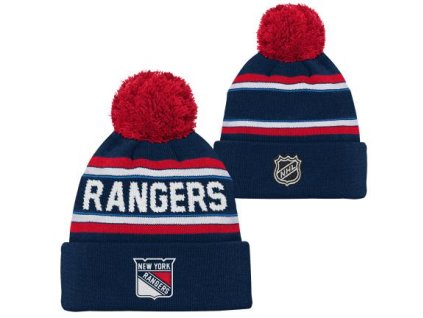 Dětská zimní čepice New York Rangers NHL 3Rd Jersey Jacquard Cuff Pom