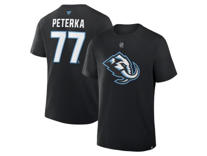 Pánske tričko JJ Peterka #77 Utah Mammoth NHL Fanatics Authentic Stack Name & Number T-Shirt