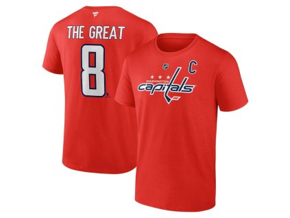 Pánské tričko Alex Ovechkin #8 Washington Capitals NHL All-Time Leading Goal Scorer The Great 8 Name & Number