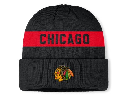 Pánská zimní čepice Chicago Blackhawks NHL Authentic Pro A/Cap Cuffed Beanie