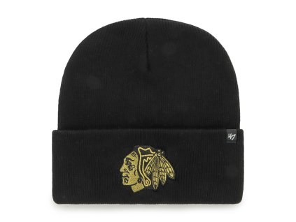 Pánská zimní čepice Chicago Blackhawks NHL Haymaker Metallic '47 CUFF KNIT Black