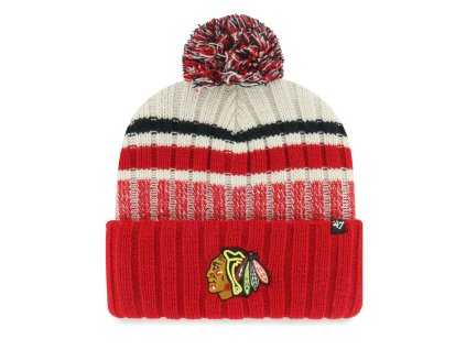 Pánská zimní čepice Chicago Blackhawks NHL Long Range ’47 CUFF KNIT Natural