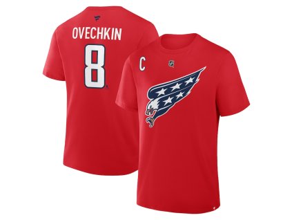 Pánské tričko Alexander Ovechkin #8 Washington Capitals NHL Stack Name & Number 2025/26 T-Shirt - Red