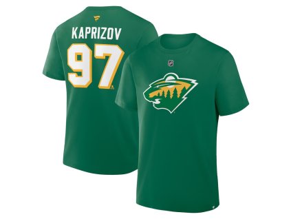 Pánske tričko Minnesota Wild NHL Kirill Kaprizov #97 Alternate Authentic Stack Name & Number T-Shirt - Kelly Green