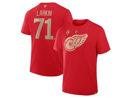 Pánske tričko Detroit Wings NHL Dylan Larkin #71 Centennial Authentic Stack Name & Number T-Shirt - Red
