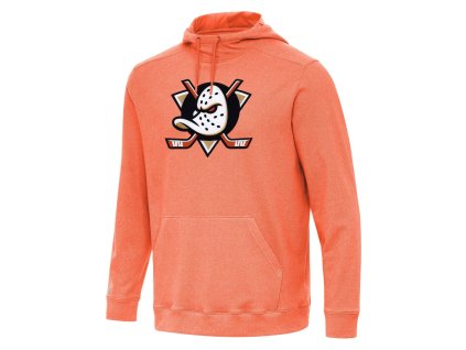 Pánska mikina Anaheim Ducks Antigua Cloud Pullover Hoodie - Heather Orange