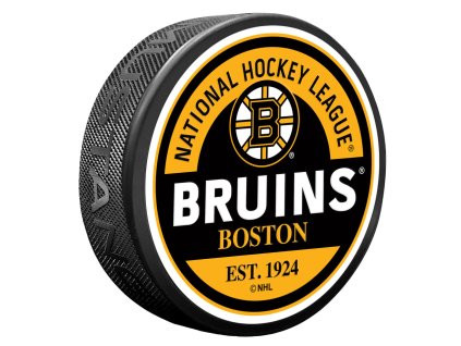 Puk Boston Bruins NHL Block Textured Puck