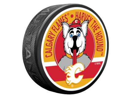 Puk Calgary Flames NHL Harvey Mascot Textured Puck
