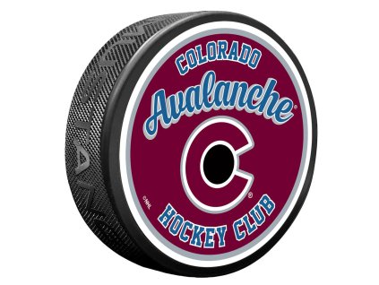 Puk Colorado Avalanche NHL Retro Script