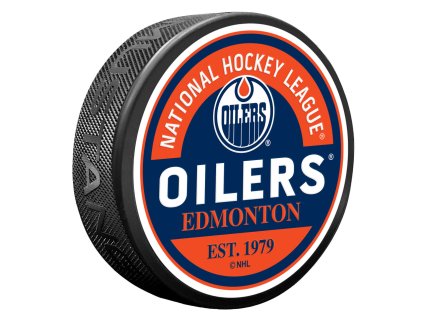 Puk Edmonton Oilers NHL Block Textured Puck