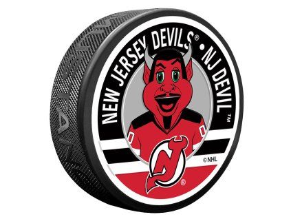 130733 puk new jersey devils nhl nj devil mascot textured puck