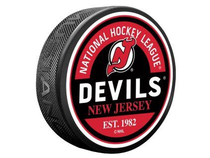130736 puk new jersey devils block textured puck