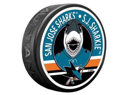 Puk San Jose Sharks NHL Sharkie Mascot Textured Puck