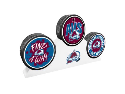 Puk Colorado Avalanche NHL 3 Puck Podium Set