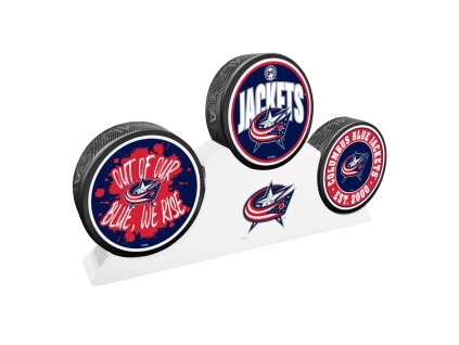 Puk Columbus Blue Jackets NHL 3 Puck Podium Set