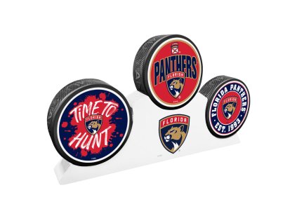 Puk Florida Panthers NHL 3 Puck Podium Set