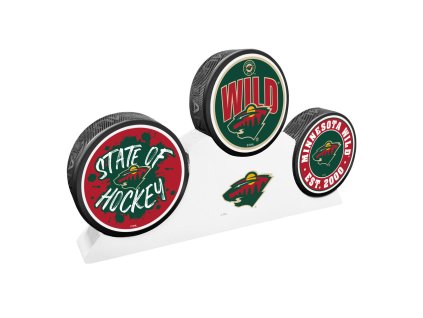 Puk Minnesota Wild NHL 3 Puck Podium Set