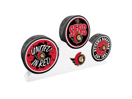 Puk Ottawa Senators NHL 3 Puck Podium Set