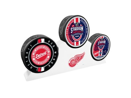 Detroit Red Wings NHL Detroit Red Wings NHL 3 Puck Wooden Podium