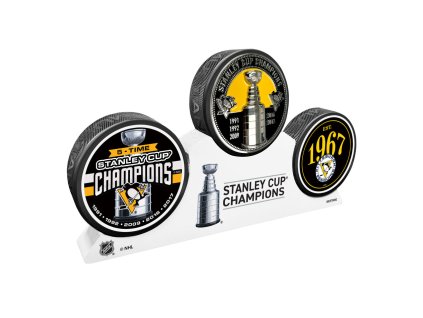 Puk Pittsburgh Penguins NHL Elite Medallion 3 Puck Podium Set