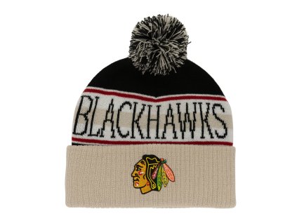 Pánska zimná čiapka Chicago Blackhawks NHL Classic Pom Knit