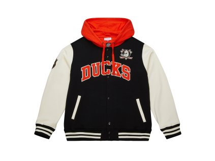 Pánska mikina Anaheim Ducks NHL Courtside Fleece Button Front Current Logo