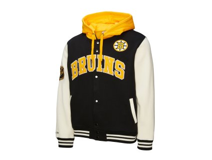 Pánska mikina Boston Bruins NHL Courtside Fleece Button Front Current Logo