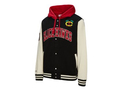 Pánska mikina Chicago Blackhawks NHL Courtside Fleece Button Front Current Logo