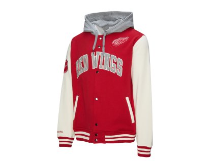 Pánska mikina Detroit Red Wings NHL Courtside Fleece Button Front Current Logo