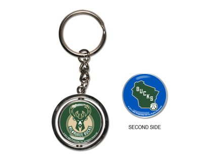 Prívesok na kľúče Milwaukee Bucks NBA Spinner Key Ring