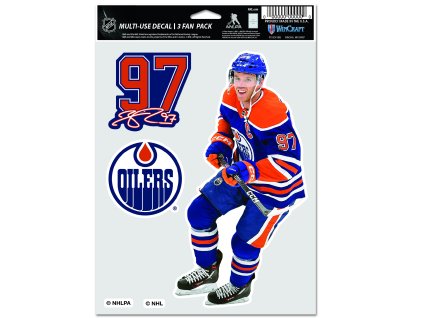 Samolepky Connor McDavid Edmonton Oilers NHL Multi Use 3 Fan Pack Decal