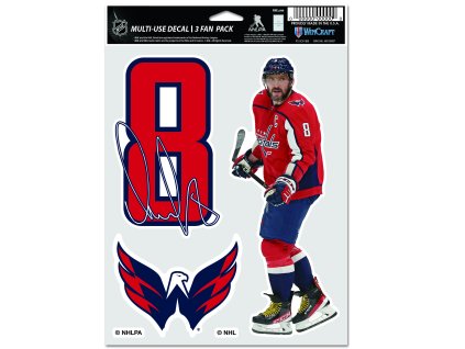 Samolepky Alex Ovechkin Washington Capitals NHL Multi Use 3 Fan Pack Decal