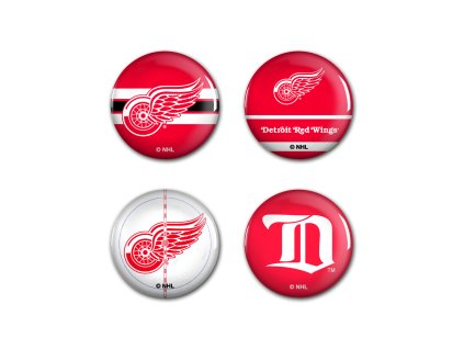 Súprava placiek Detroit Red Wings NHL Button 4 Pack