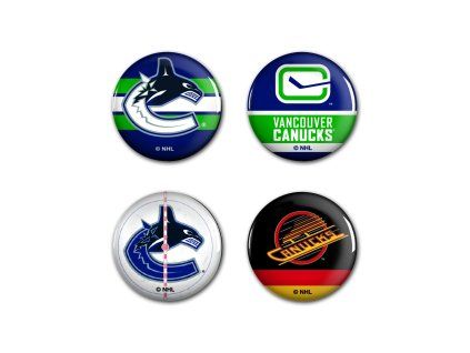 Sada odznakov Vancouver Canucks NHL Button 4 Pack