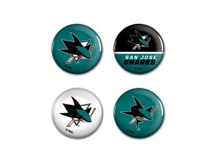 Súprava placiek San Jose Sharks NHL Button 4 Pack