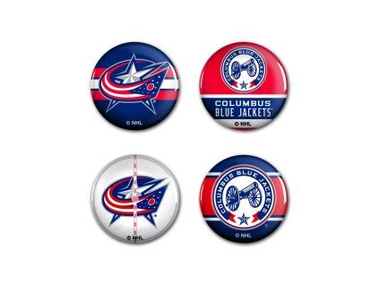 133439 sada placek columbus blue jackets nhl button 4 pack