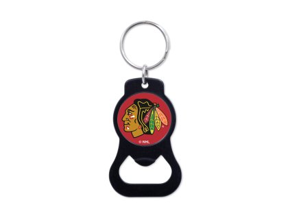 Přívěšek na klíče Chicago Blackhawks NHL Black Bottle Opener Key Ring
