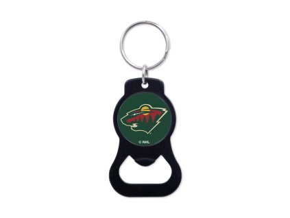 Přívěšek na klíče Minnesota Wild Round NHL Black Bottle Opener Key Ring