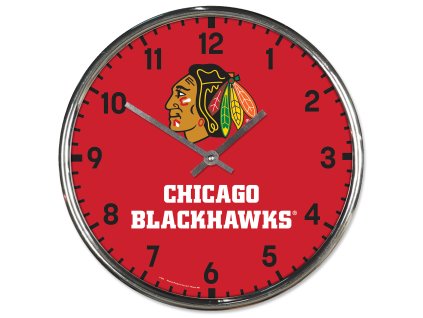 Hodiny Chicago Blackhawks NHL Chrome Clock