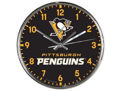 Hodiny Pittsburgh Penguins NHL Chrome Clock