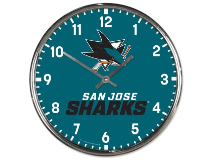 Hodiny San Jose Sharks NHL Chrome Clock
