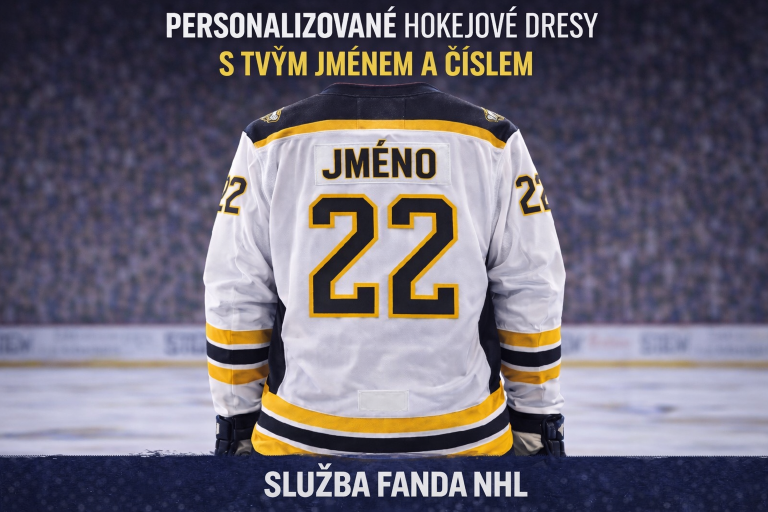 E-shop Potisk dresu NHL vlastným menom a číslom Hodnota: Potlač dresu fólií (meno a číslo na chrbte)