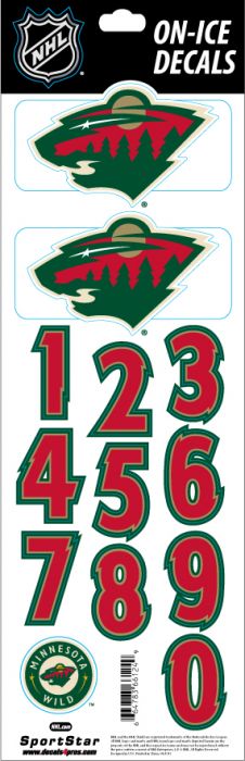 E-shop SportStar Samolepky na helmu Minnesota Wild NHL Decals White Retro