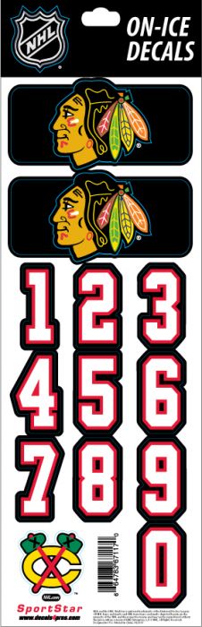E-shop SportStar Samolepky na helmu Chicago Blackhawks NHL Decals Black