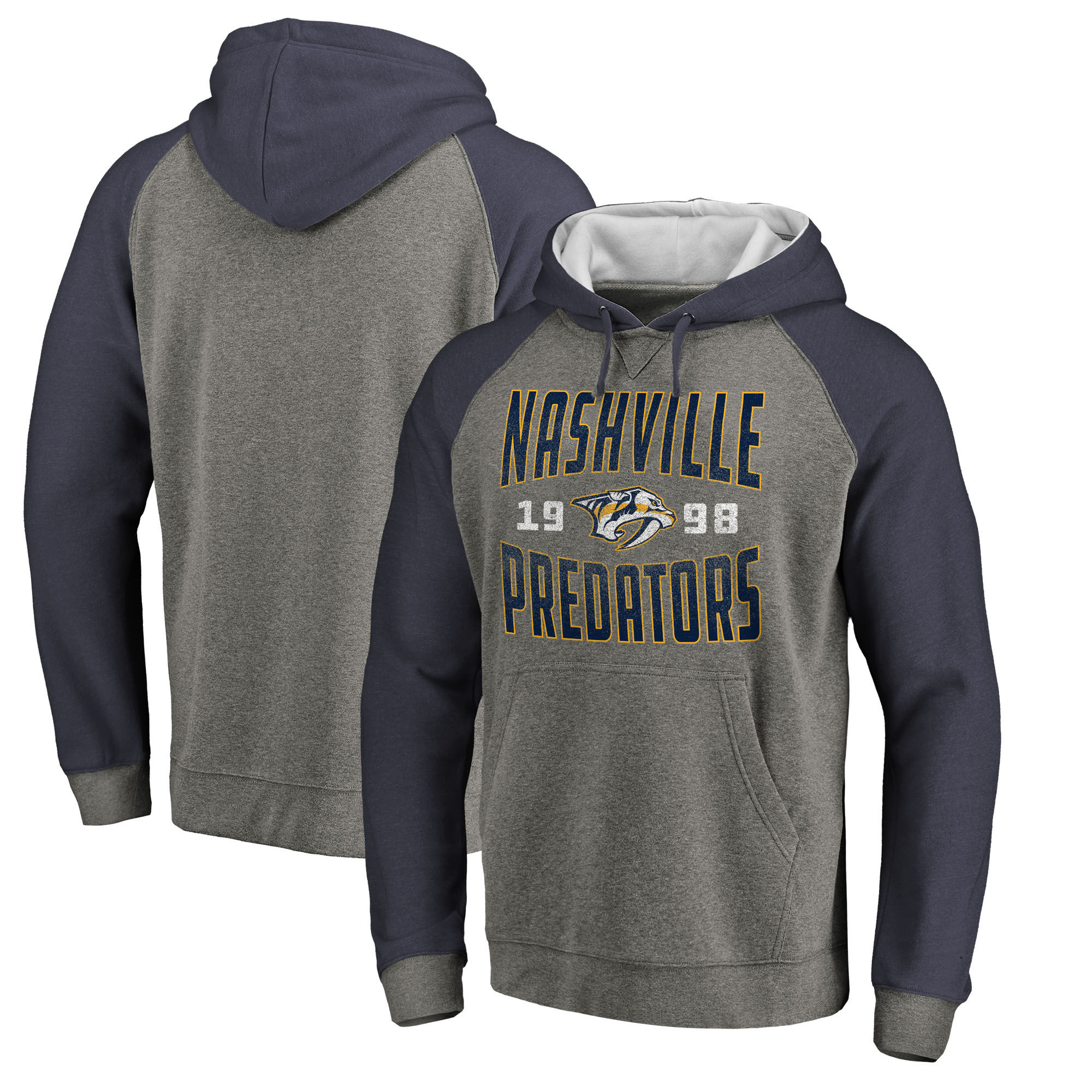 E-shop Fanatics Pánska mikina Nashville Predators NHL Timeless Collection Antique Stack Tri-Blend Raglan