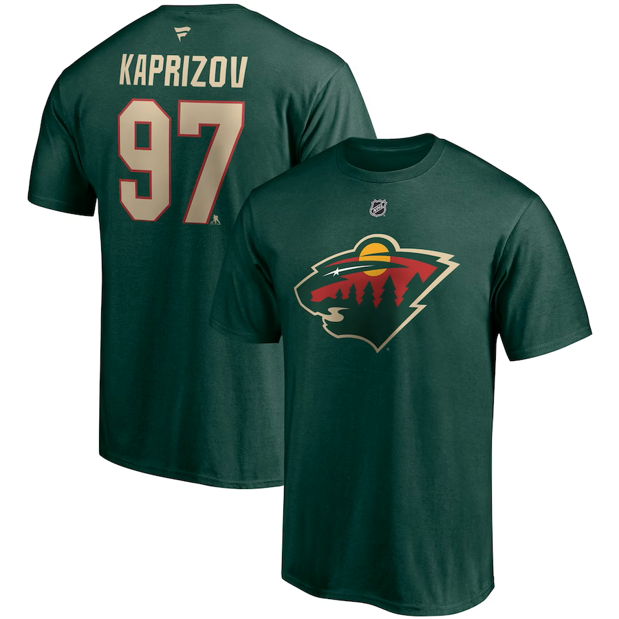 E-shop Fanatics Pánske tričko Kirill Kaprizov #97 Minnesota Wild NHL Authentic Stack Name & Number