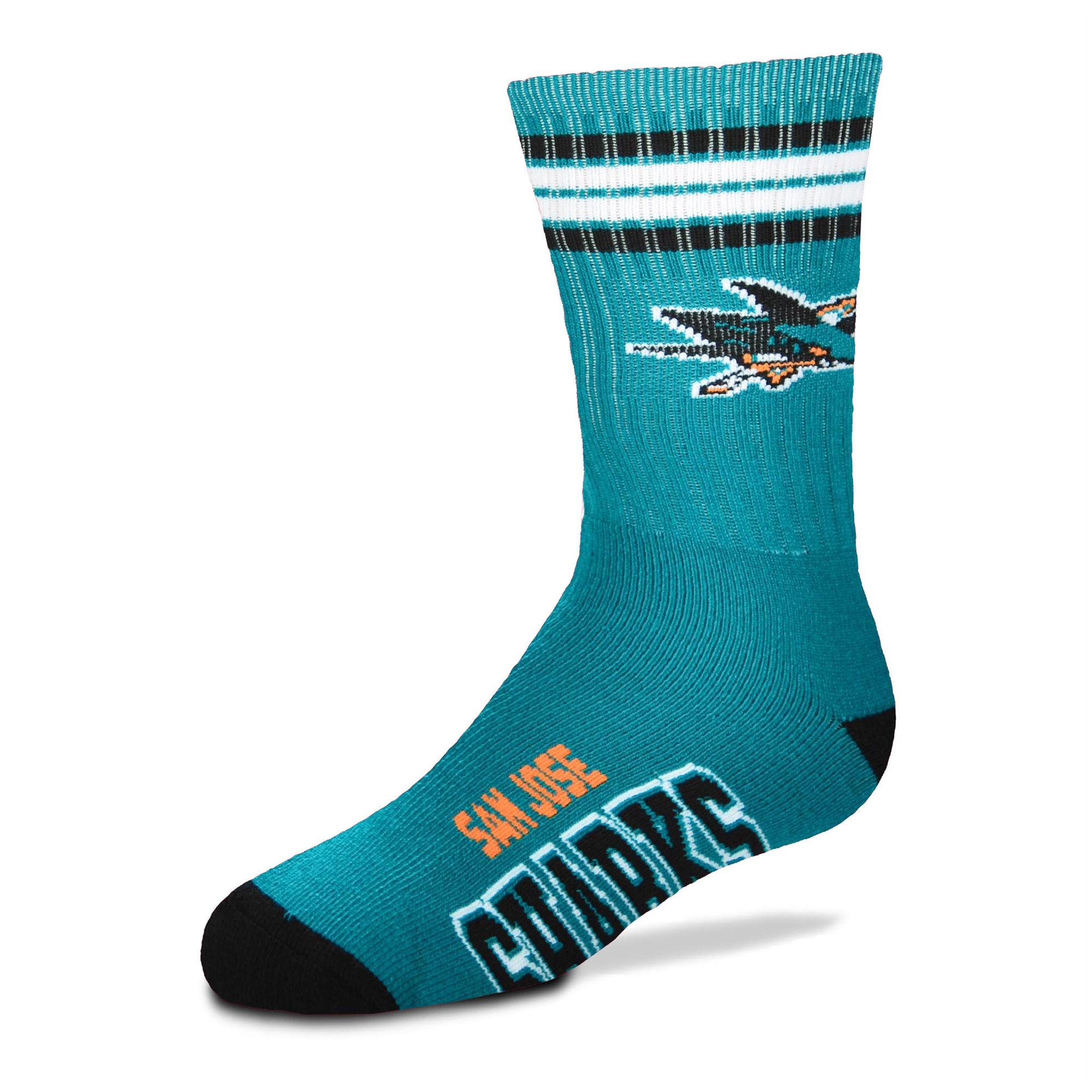 For Bare Feet Dětské ponožky San Jose Sharks NHL 4-Stripe Deuce Quarter-Length