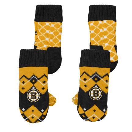 Outerstuff Detské rukavice Boston Bruins Fleece Lined Patchwork