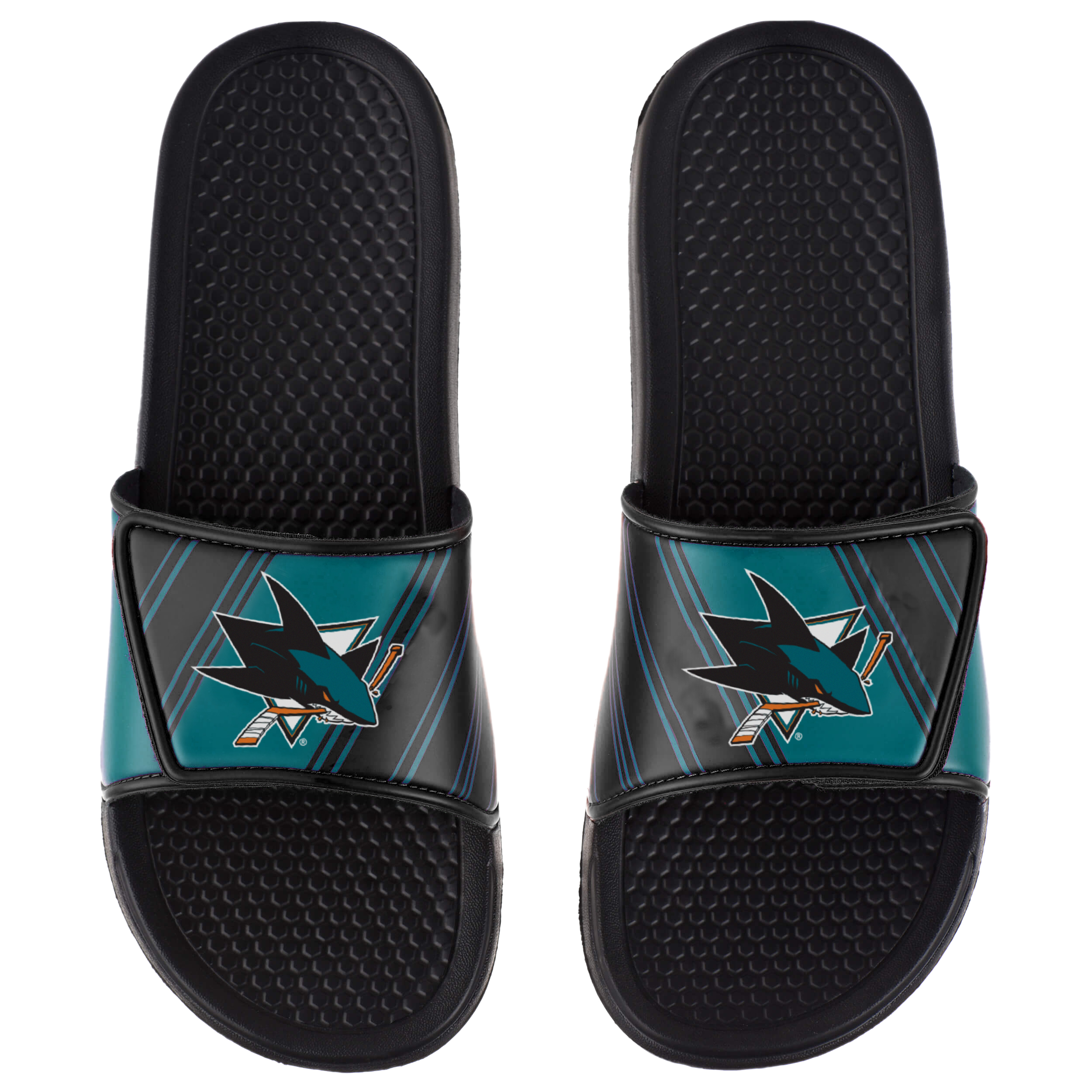 FOCO Pánske pantofle San Jose Sharks Legacy Velcro Sport Slide Slipper Veľkosť: L = 44-45 EU