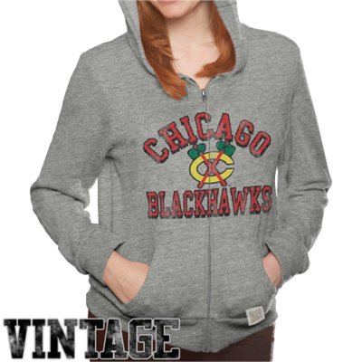 Original Retro Brand Dámská mikina Chicago Blackhawks NHL Tri-Blend Full Zip Veľkosť: M